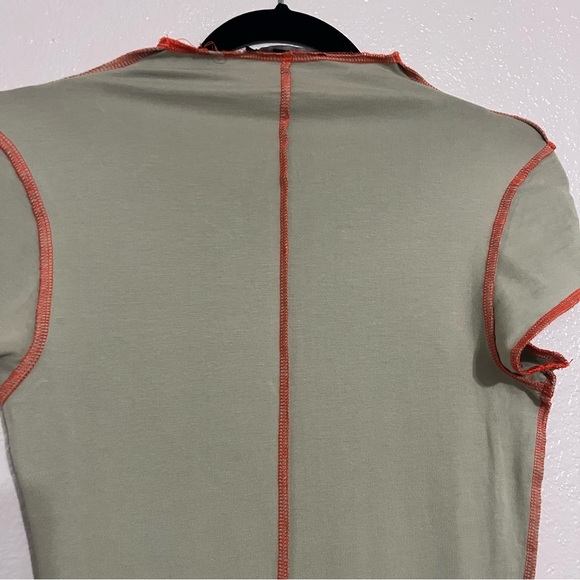 Forever 21 Green and Orange Stitch Seam Long Dress Size Small - Picture 5 of 6